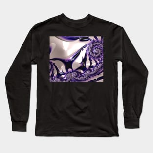 Purple Golden Fractal Long Sleeve T-Shirt